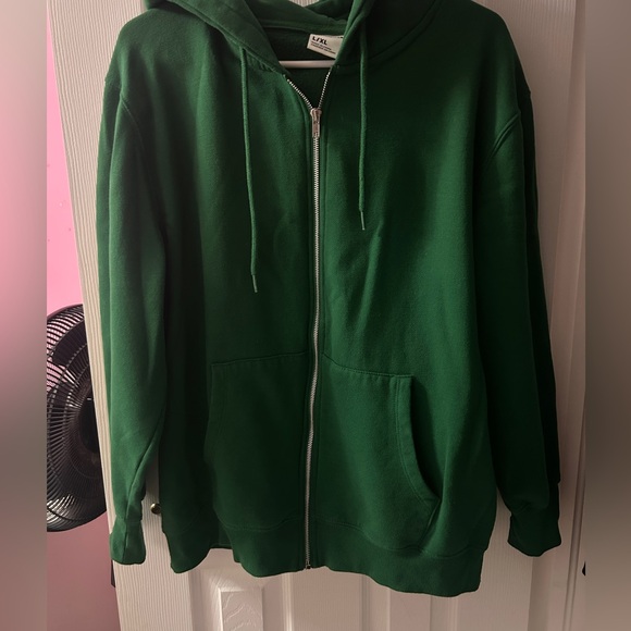 Green oversized zip up sweater - Picture 2 of 2